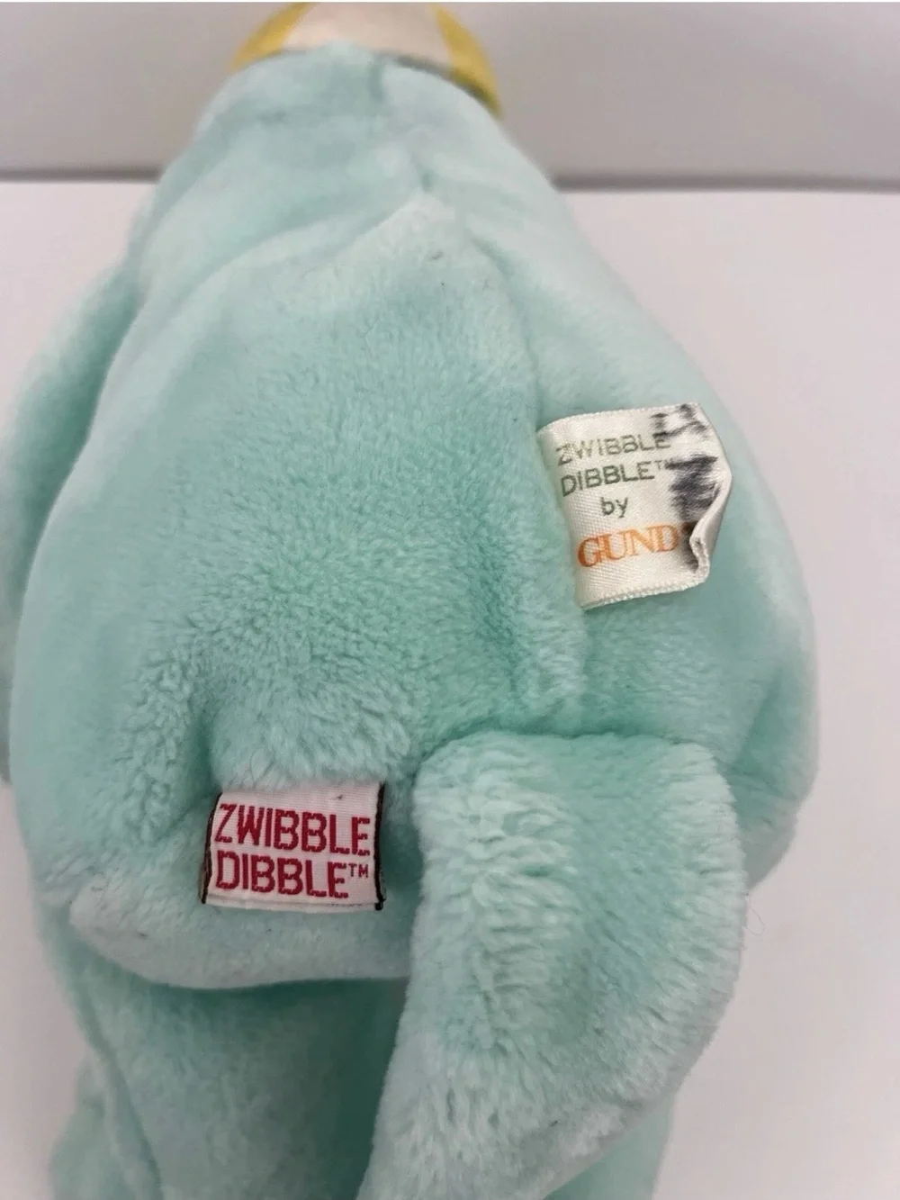 RARE Vintage Gund Zwibble Dibble Dinosaur Plush Star Tail 1988-1990 Yellow Hat